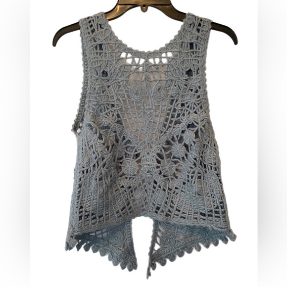 Vintage | Crochet Vest Blue/Gray (Size XS) - Picture 2 of 2